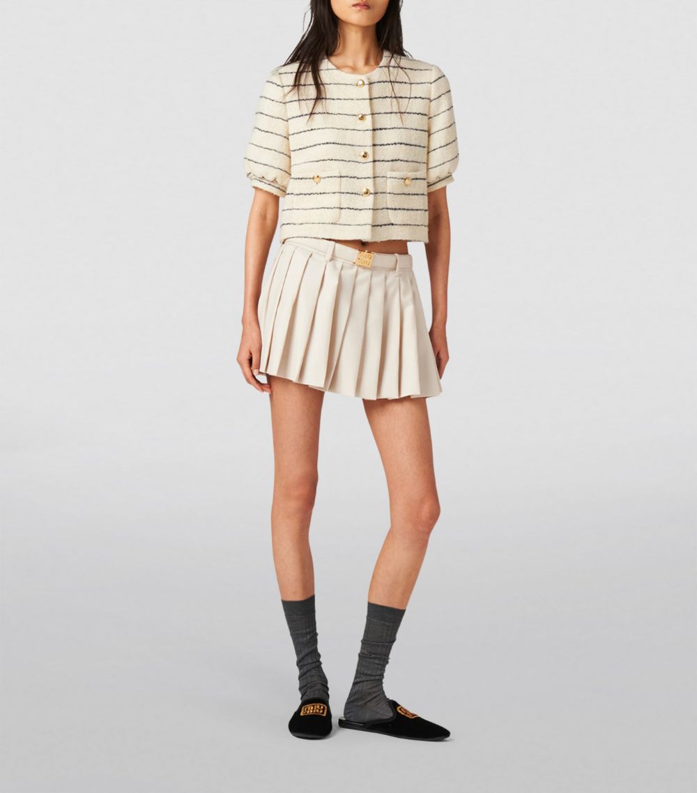 Miu Miu Miu Miu Wool Pleated Mini Skirt