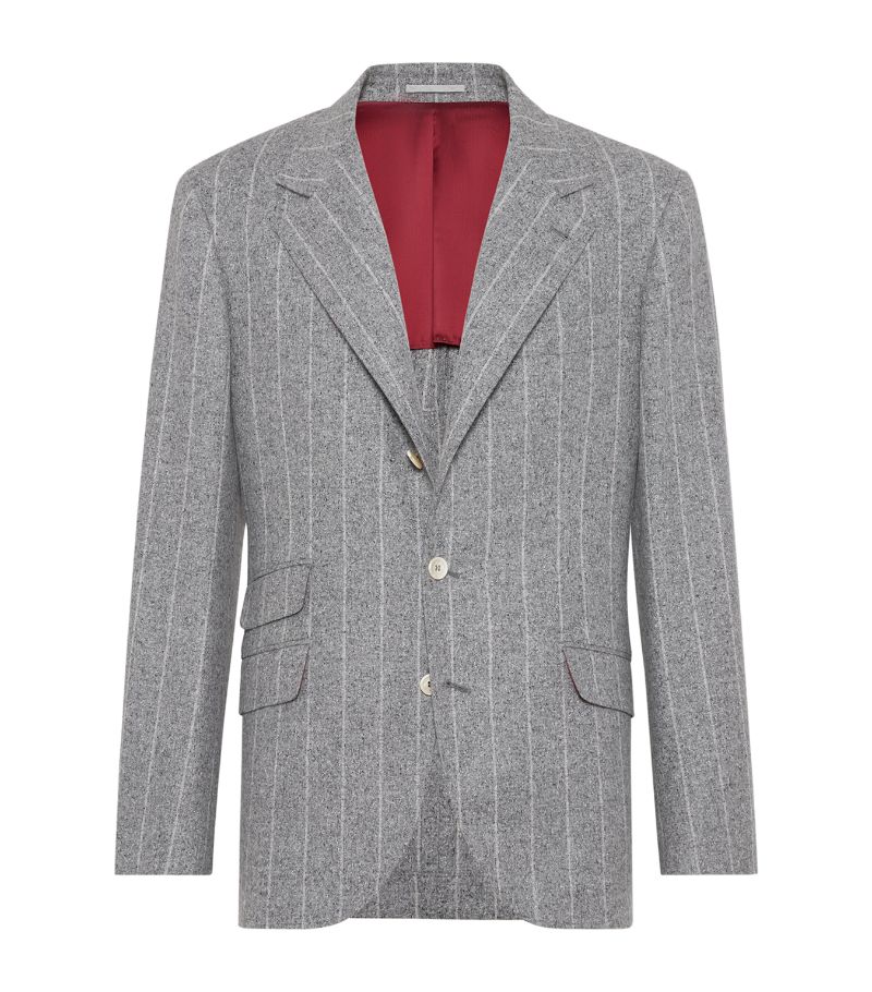 Brunello Cucinelli Brunello Cucinelli Wool-Silk Striped Blazer