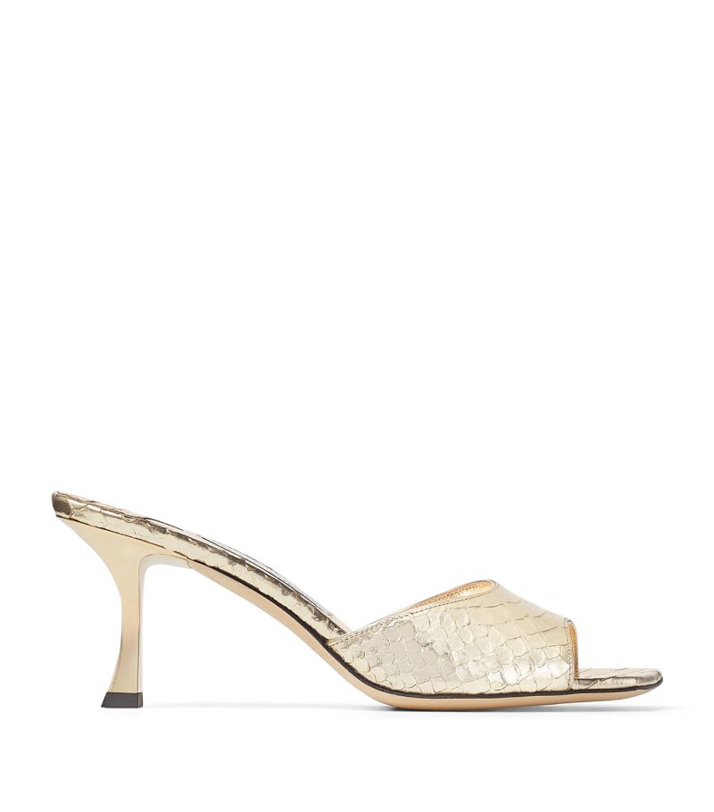 Jimmy Choo Jimmy Choo Val 70 Metallic Leather Mules