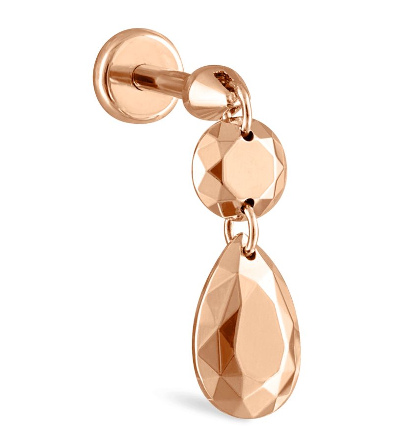Maria Tash Maria Tash Double Faceted Gold Threaded Charm Single Stud Earring