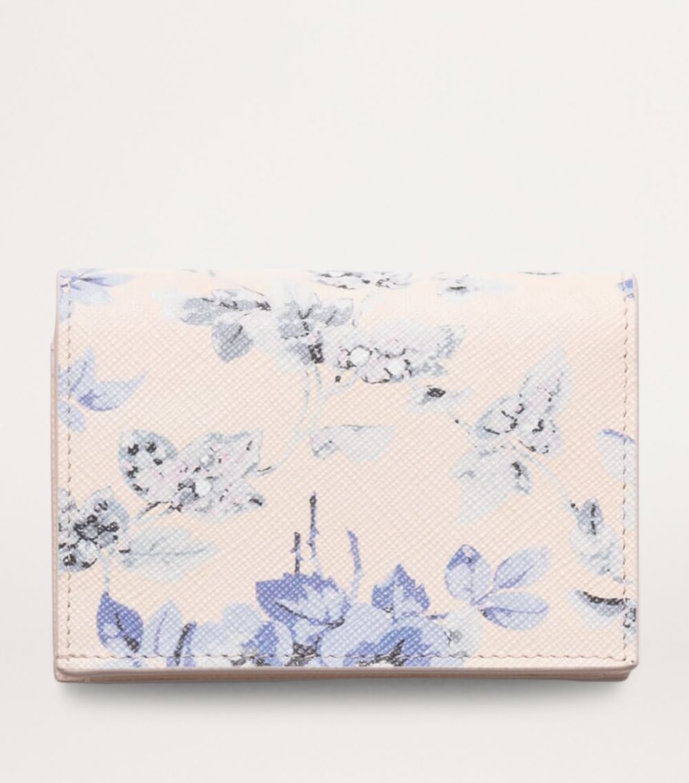 Prada Prada Small Floral Print Saffiano Wallet