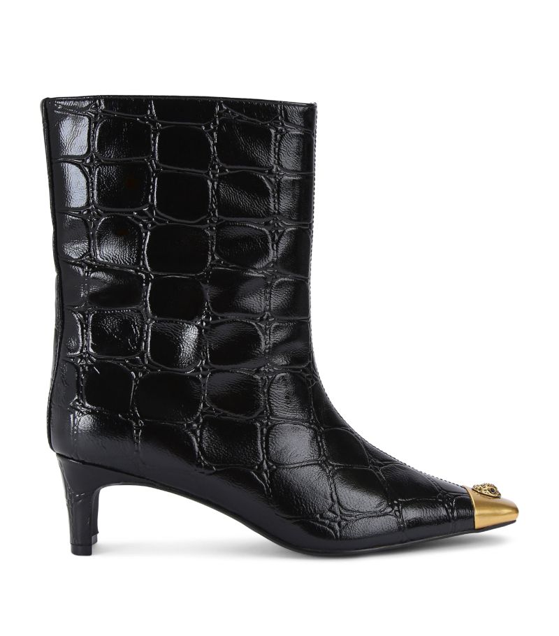 Kurt Geiger London Kurt Geiger London Croc-Embossed Leather Regent Ankle Boots 55