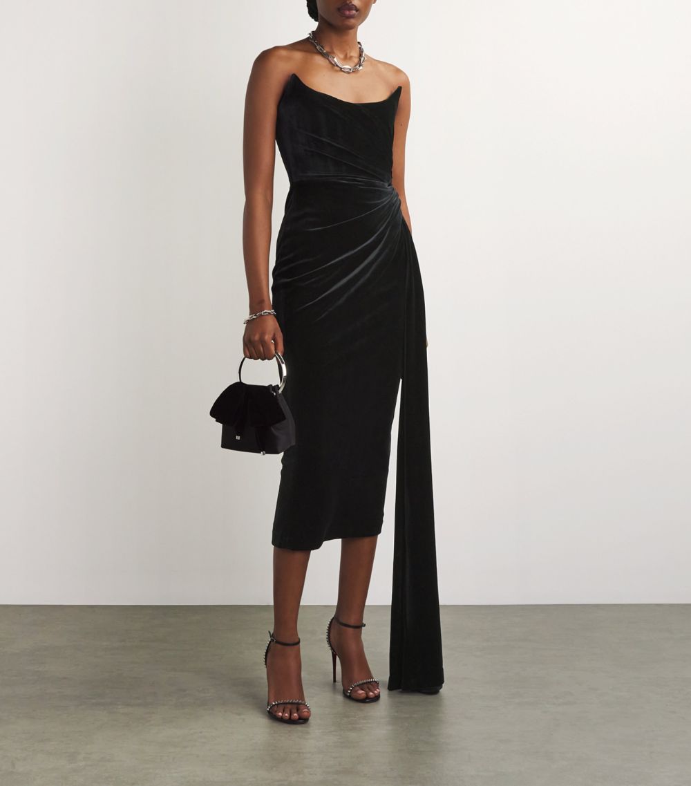  Alex Perry Velvet Twist Midi Dress