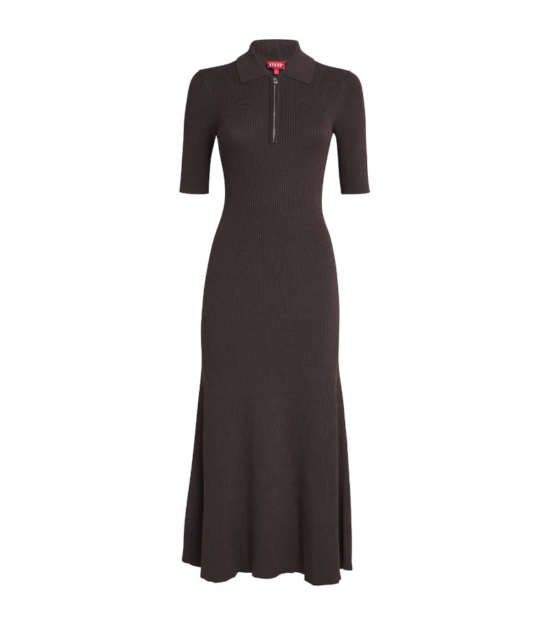 Staud Staud Polo-Collar Roland Midi Dress