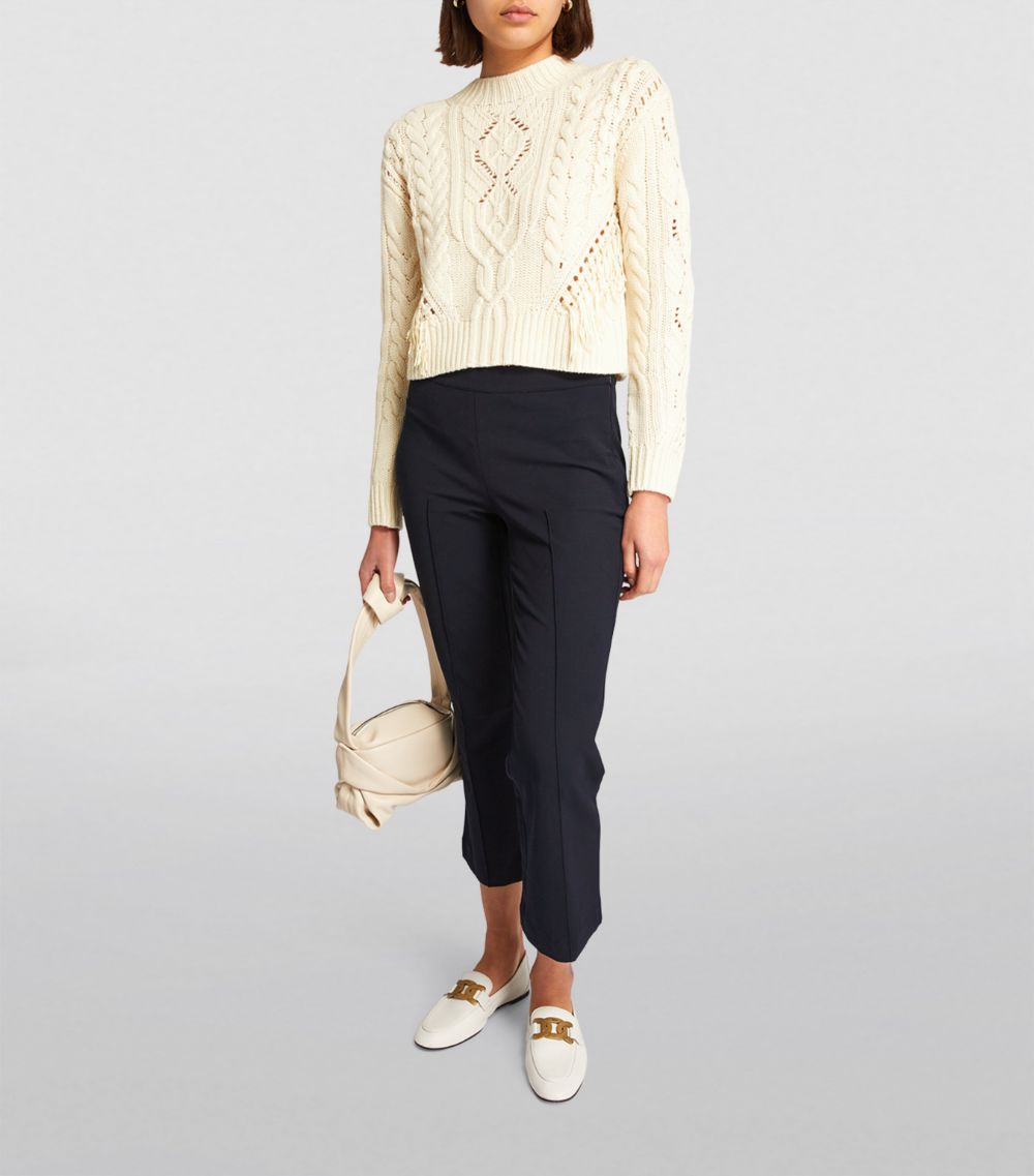 Vince Vince Fringed Cable-Knit Sweater