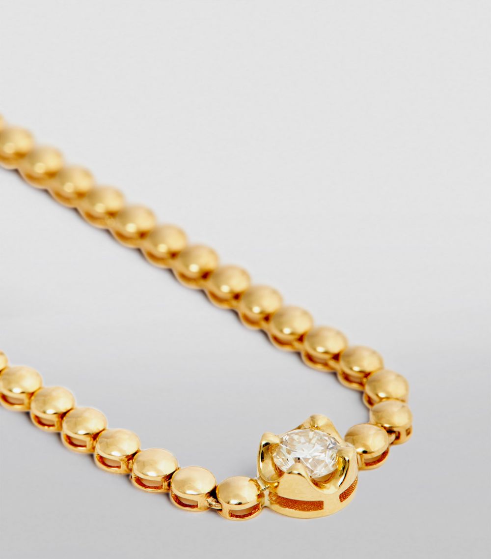 Jennifer Meyer Jennifer Meyer Mini Yellow Gold And Diamond Illusion Tennis Necklace