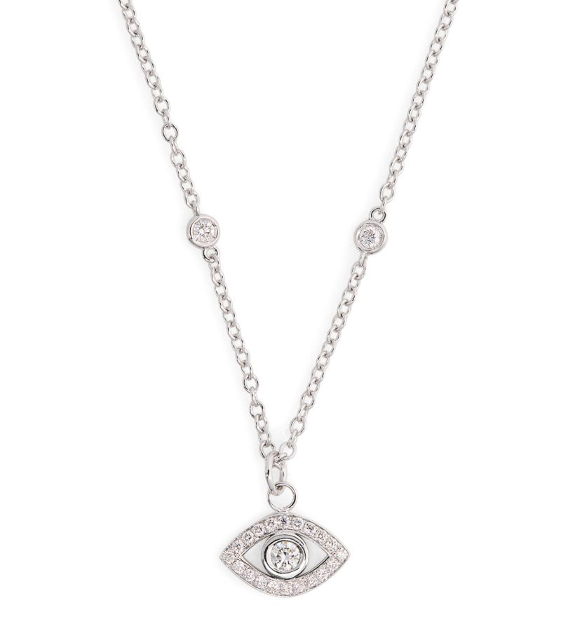 Netali Nissim Netali Nissim White Gold And Diamond Charmed Eye Necklace