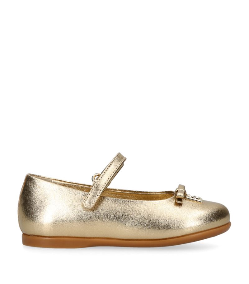 Dolce & Gabbana Dolce & Gabbana Kids Leather Metallic Mary Janes