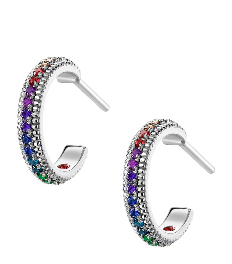 Fabergé Fabergé White Gold and Mixed Stone Colours of Love Hoop Earrings