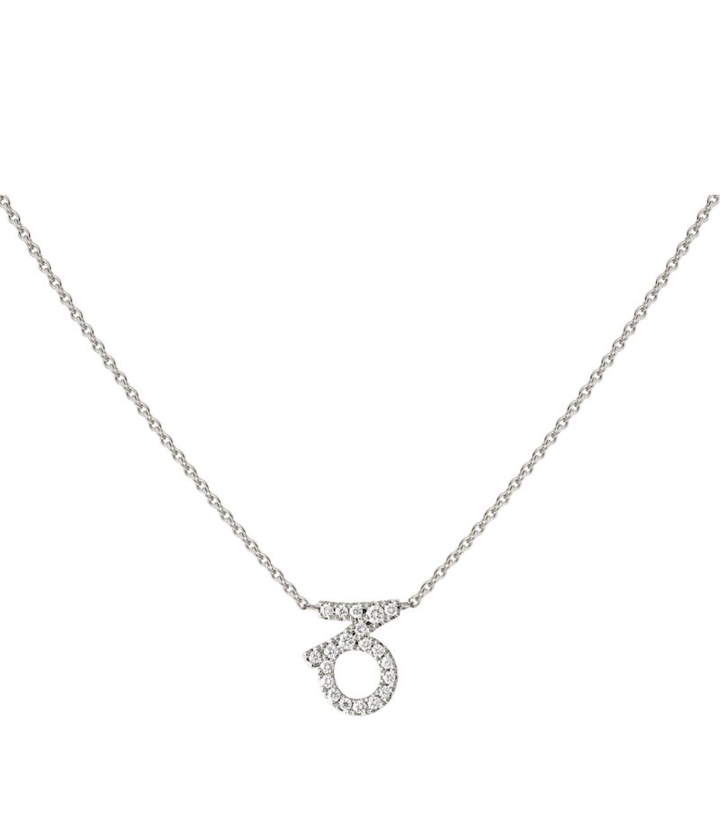 Engelbert Engelbert White Gold And Diamond Star Sign Capricorn Necklace