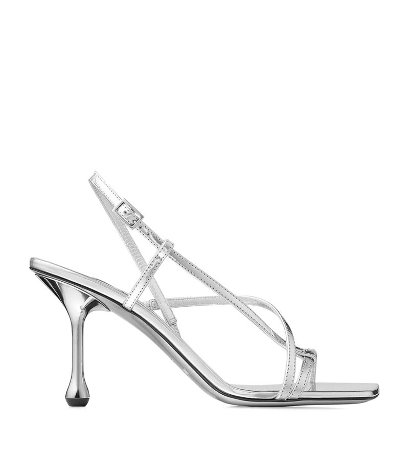 Jimmy Choo Jimmy Choo Etana 80 Metallic Leather Heeled Sandals