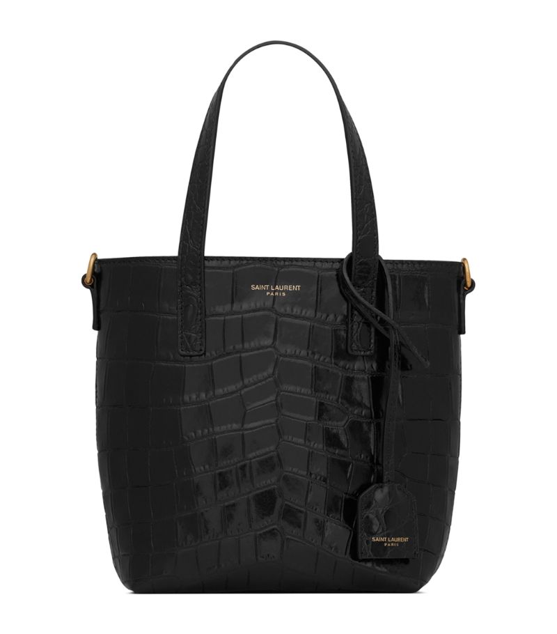 Saint Laurent Saint Laurent Mini Toy Croc-Embossed Tote Bag