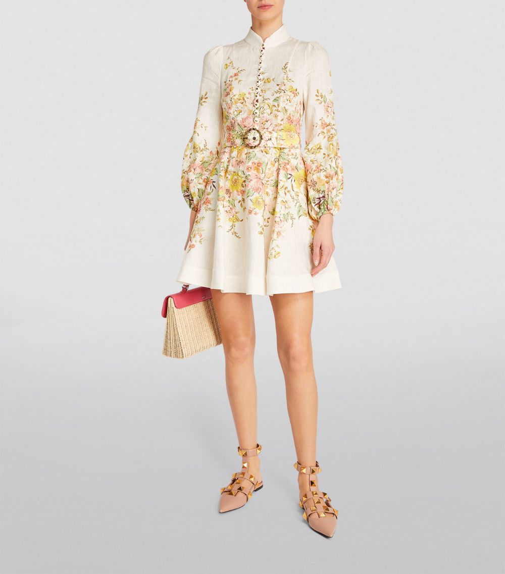 Zimmermann Zimmermann Mini Belted Floral Dress