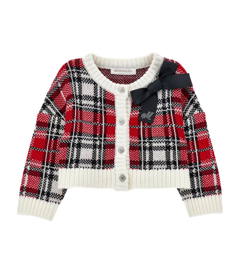 Monnalisa Monnalisa Tartan Bow-Detail Cardigan (3-36 Months)