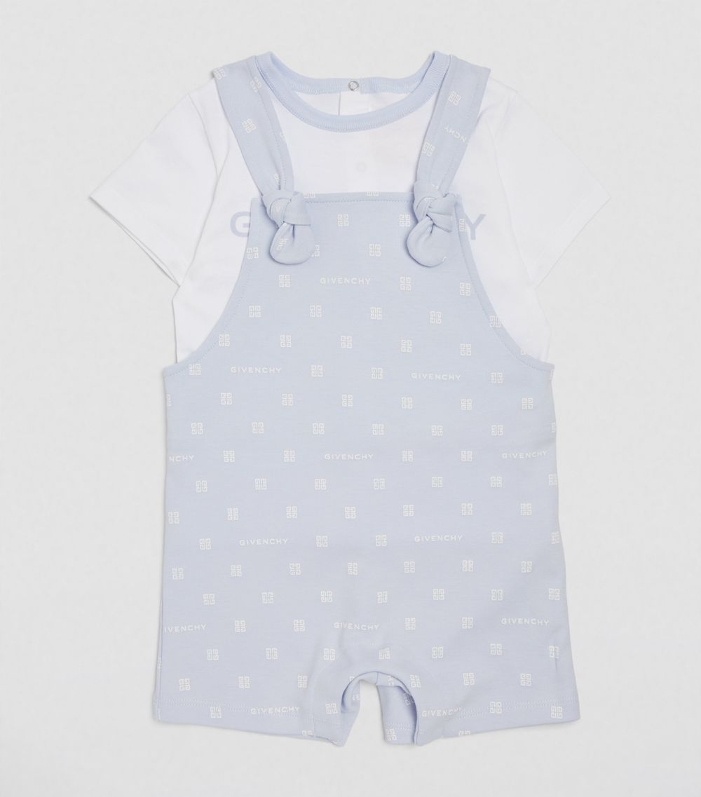 Givenchy Givenchy Kids Cotton T-Shirt And Dungaree Set (3-18 Months)