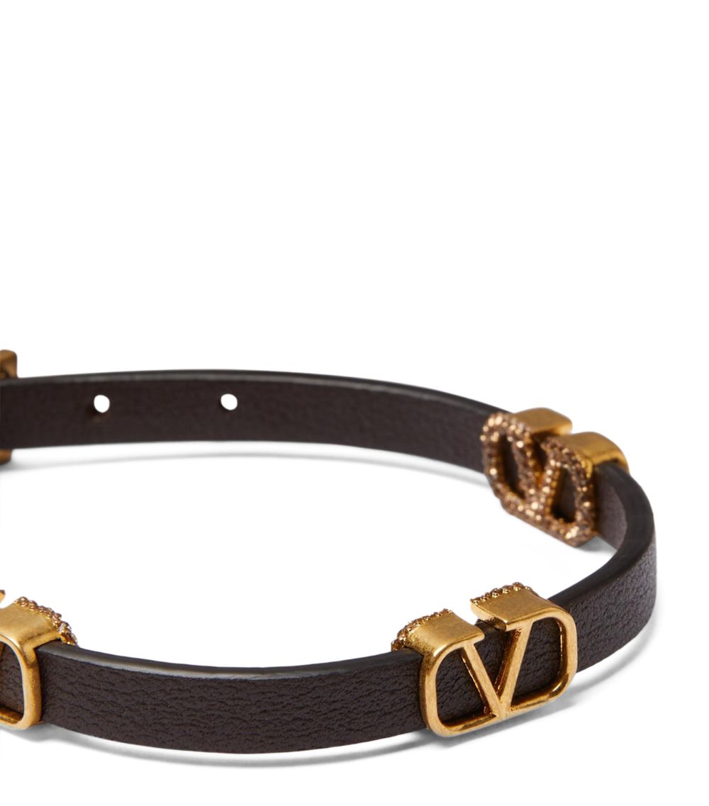 VALENTINO GARAVANI Valentino Garavani Leather Reversible Signature Vlogo Bracelet