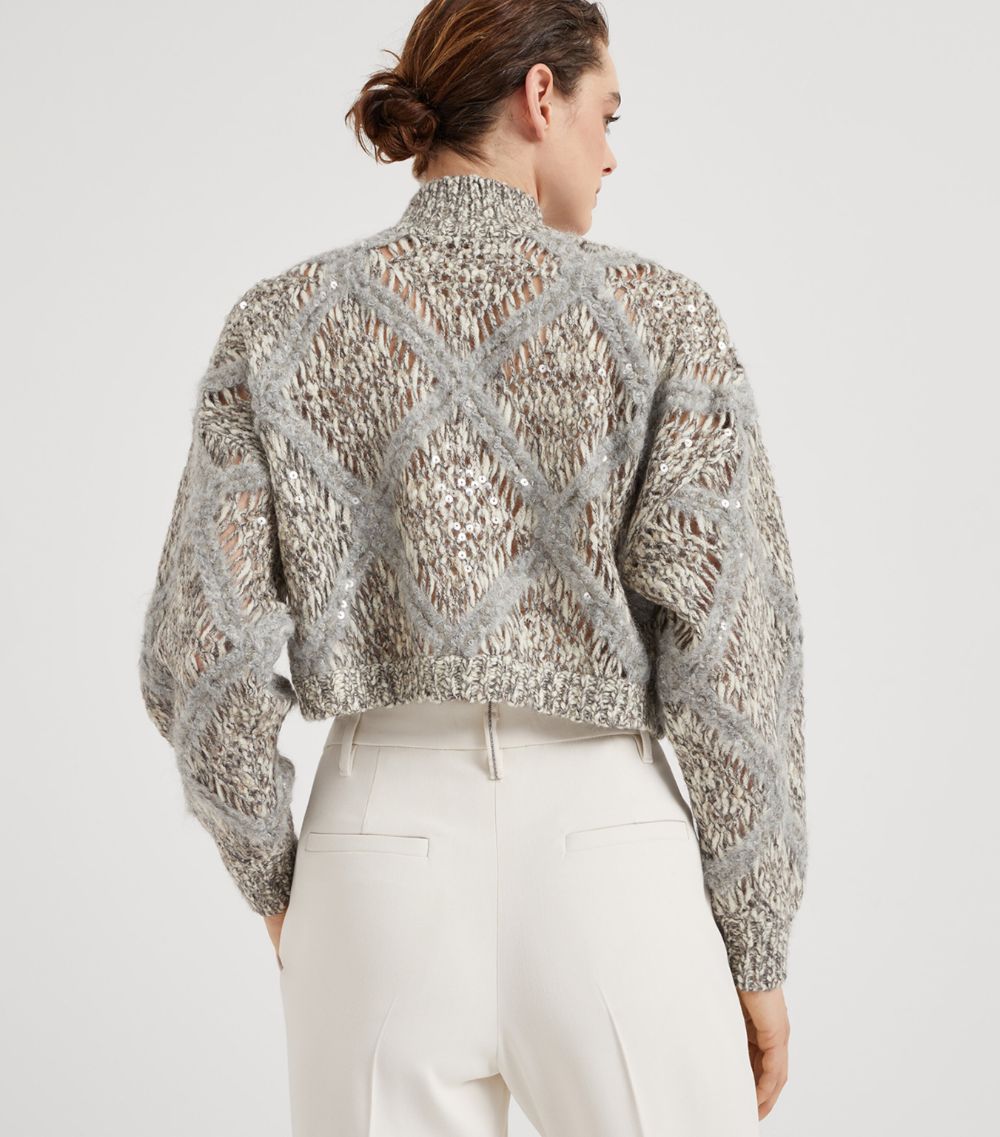 Brunello Cucinelli Brunello Cucinelli Wool-Blend Embellished Cardigan