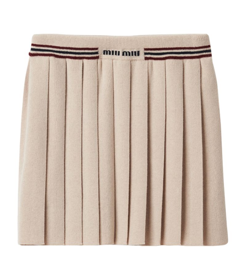 Miu Miu Miu Miu Cashmere Pleated Mini Skirt