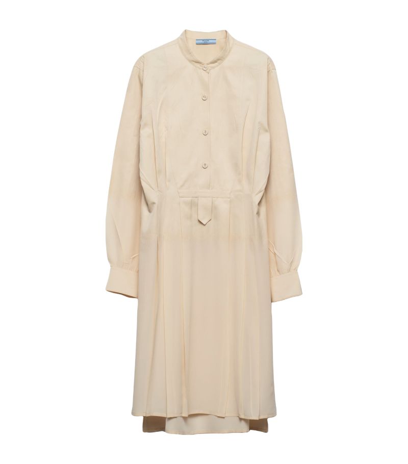 Prada Prada Crepe De Chine Shirt Dress