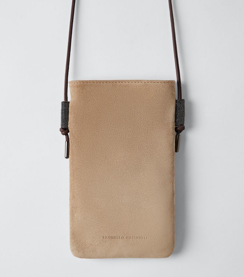 Brunello Cucinelli Brunello Cucinelli Suede Monili-Trim Phone Case