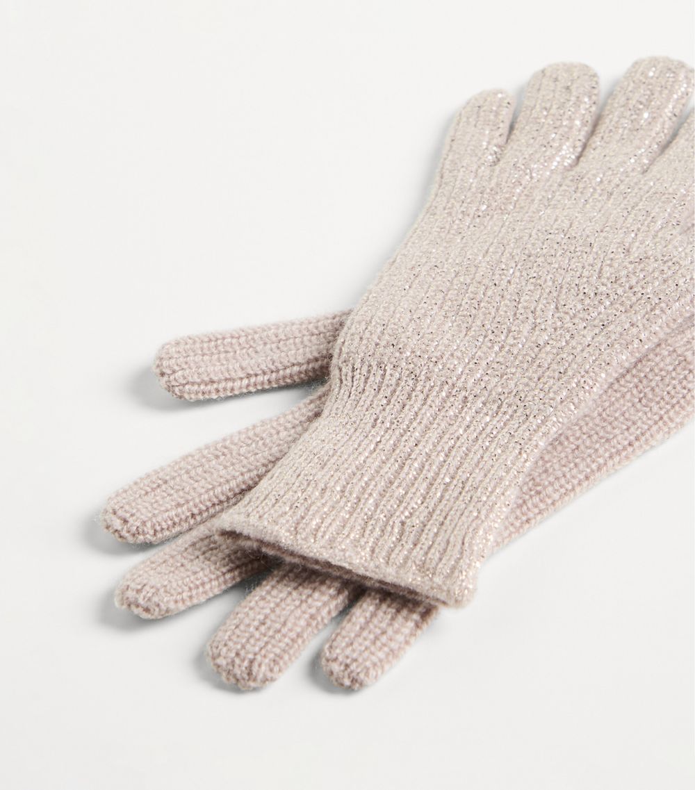 Brunello Cucinelli Kids Brunello Cucinelli Kids Cashmere Sparkling Gloves