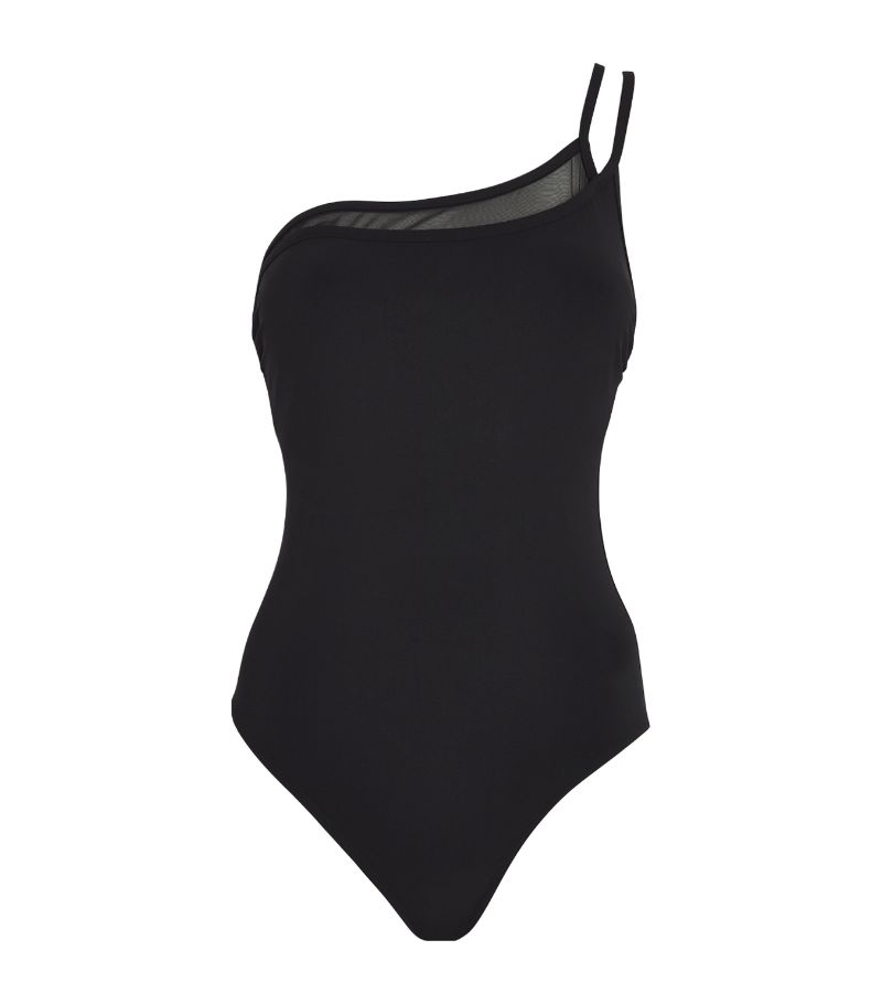 Gottex Gottex Mesh Underlay One-Shoulder Swimsuit