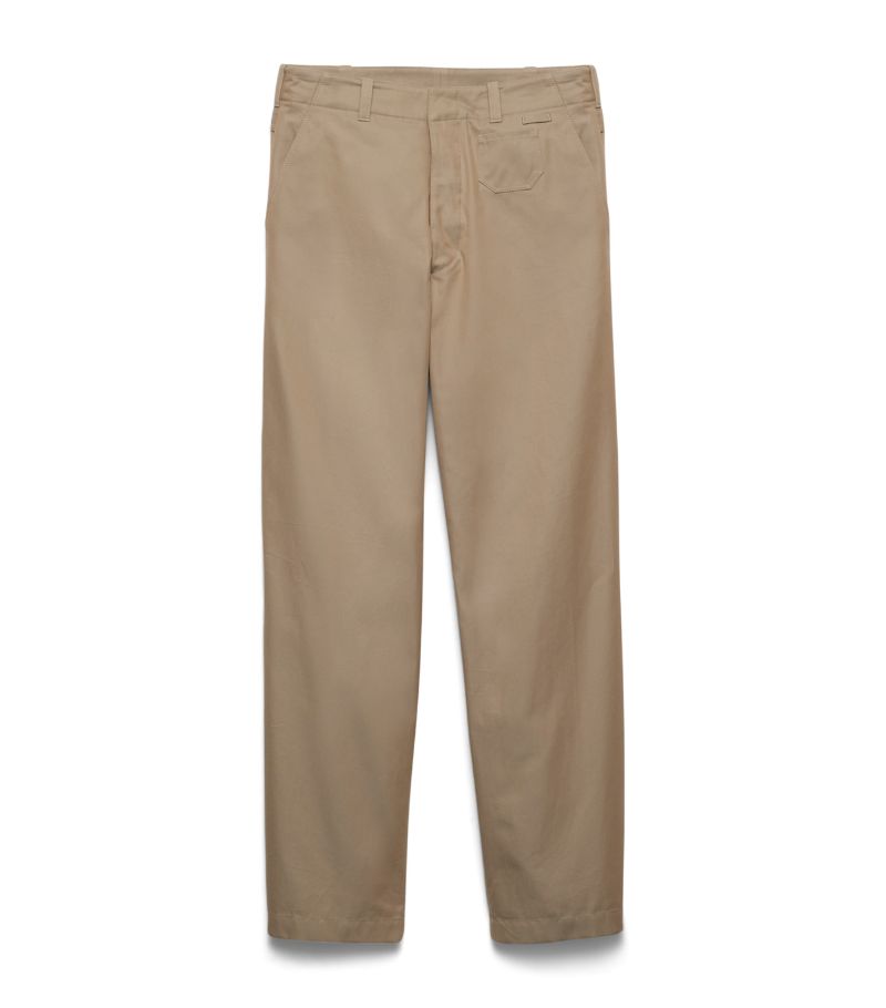 Prada Prada Cotton Wide-Leg Trousers