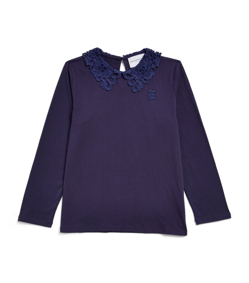 Ermanno Scervino Junior Ermanno Scervino Junior Cotton Embroidered-Collar Top (4-14 Years)
