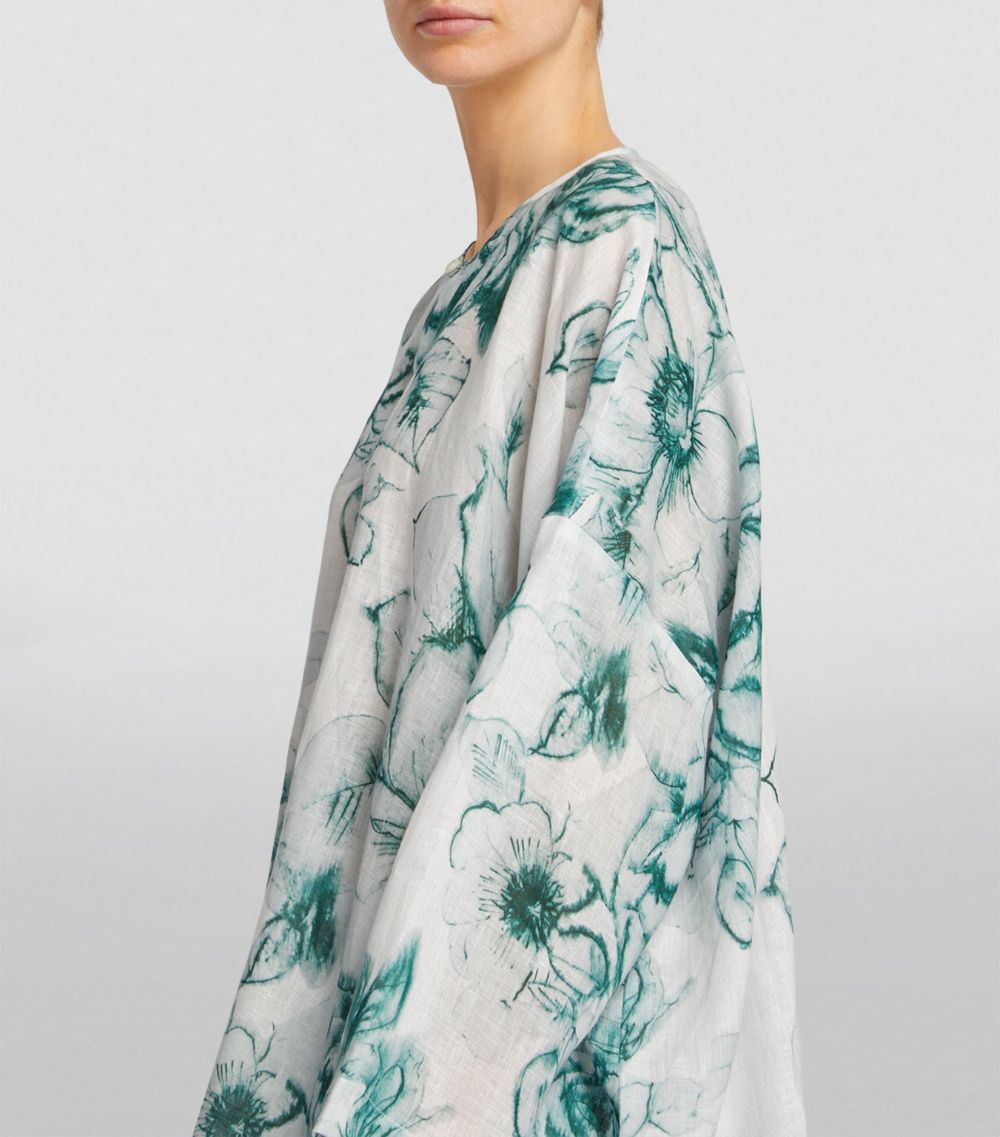 Eskandar Eskandar Linen Floral Front-Placket Shirt