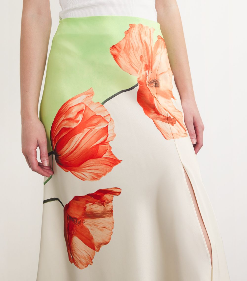 Alice + Olivia Alice + Olivia Satin Floral Harmony Skirt