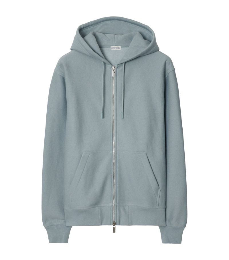 Burberry Burberry Distressed Logo Zip-Up Hoodie