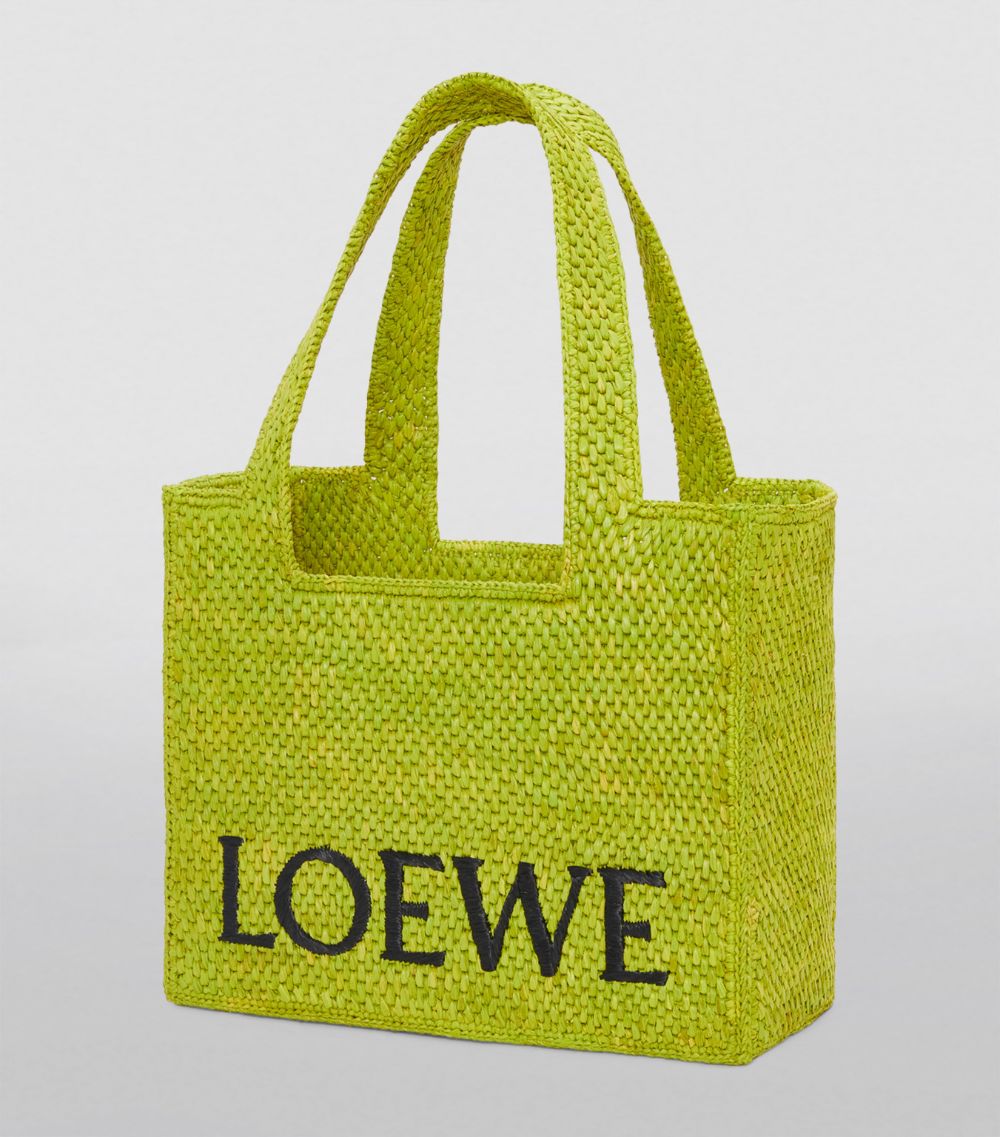 Loewe Loewe X Paula'S Ibiza Medium Raffia Font Tote Bag