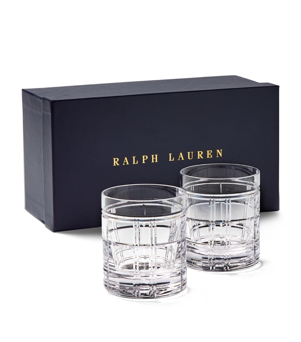 Ralph Lauren Home Ralph Lauren Home Set Of 2 Hudson Plaid Old Fashioned Glasses