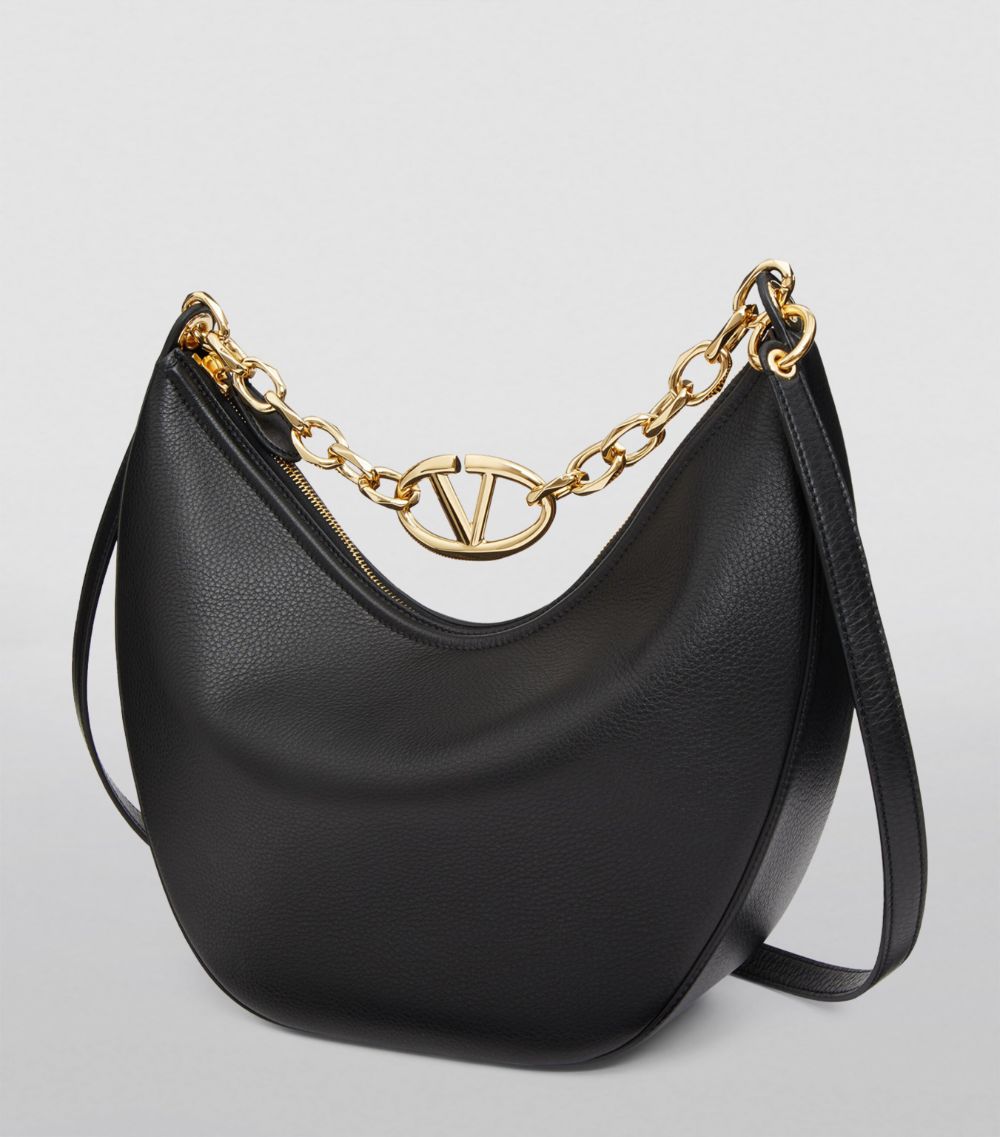 VALENTINO GARAVANI Valentino Garavani Medium Leather Vlogo Moon Shoulder Bag