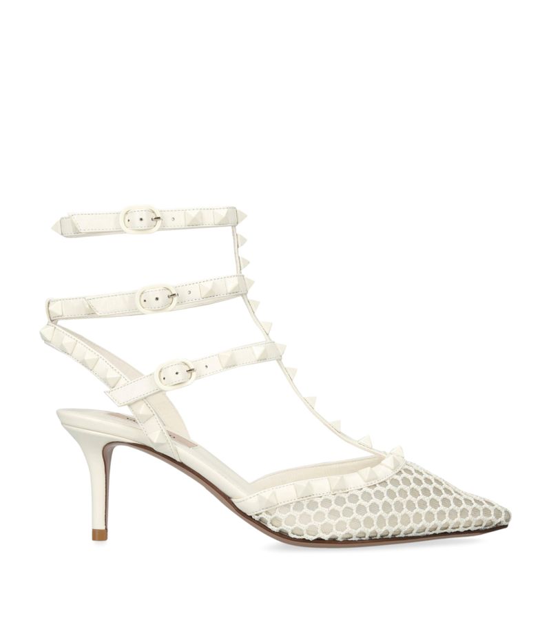 VALENTINO GARAVANI Valentino Garavani Mesh Rockstud Heeled Sandals 65