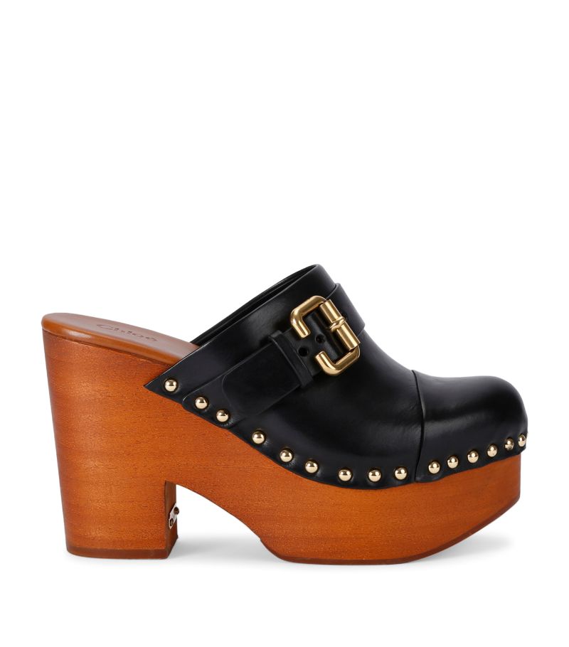 Chloé Chloé Leather Jeannette Heeled Mules 110