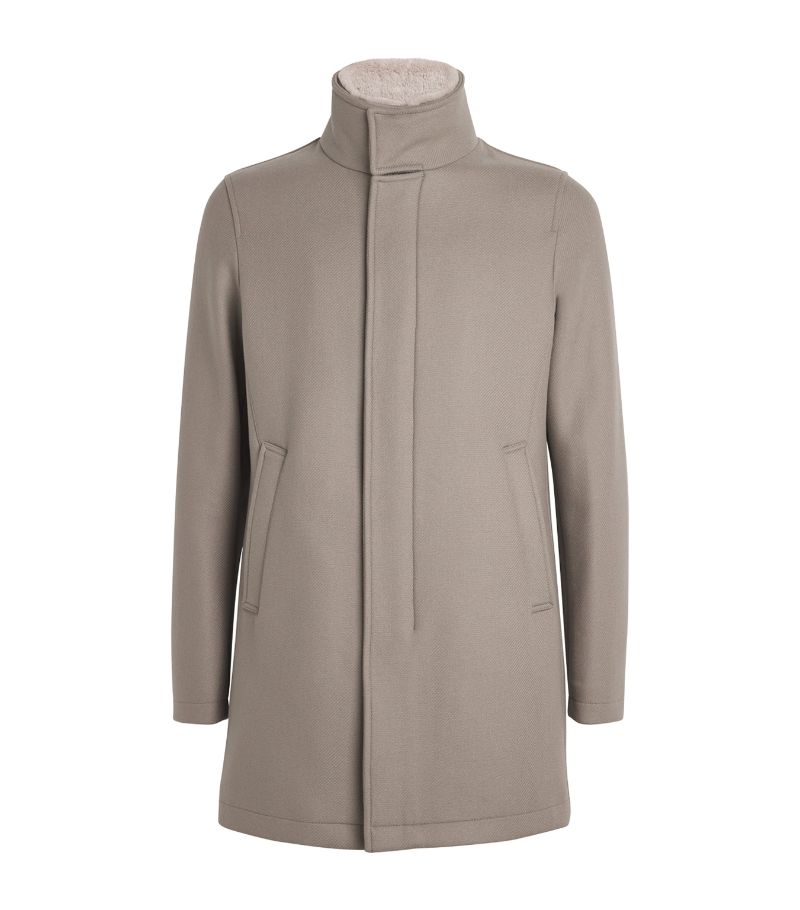 Herno Herno Wool Fur-Trim Car Coat