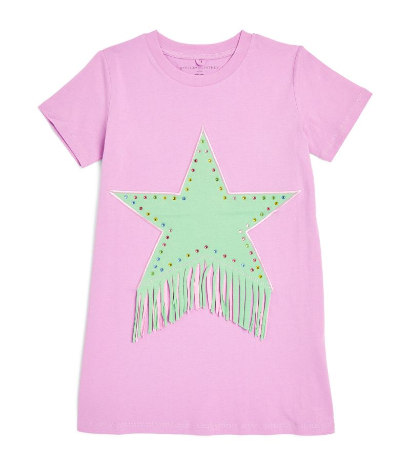 Stella McCartney Kids Stella Mccartney Kids Fringe-Detail Star T-Shirt Dress (3-14+ Years)