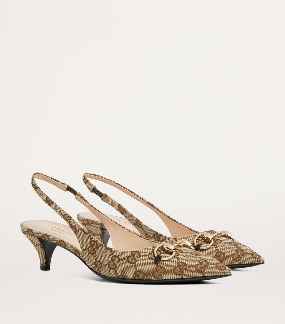 Gucci Gucci Gg Canvas Slingback Pumps 45