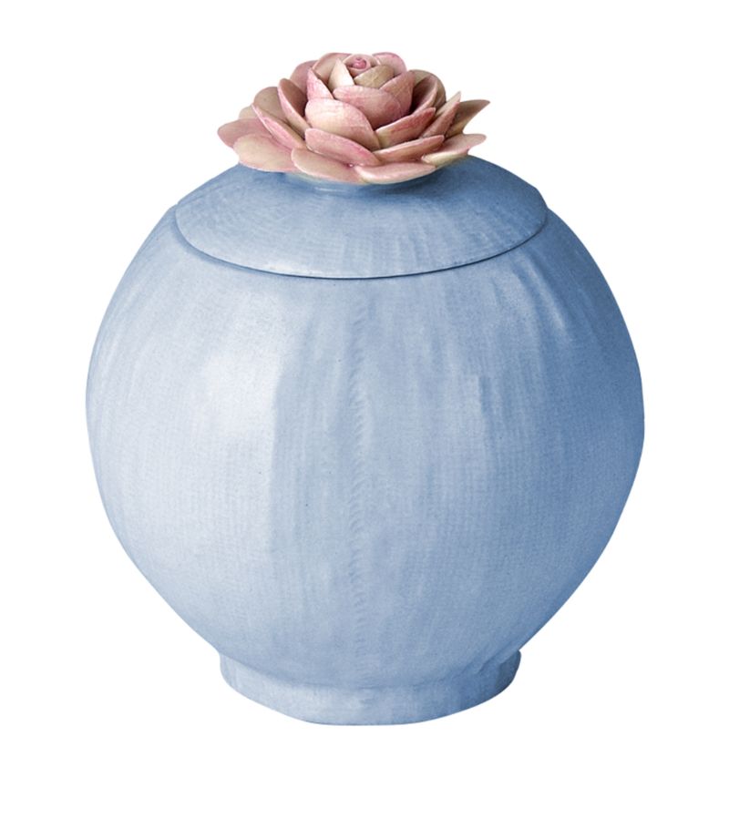 Villari Villari Porcelain Rose Topped Sugar Bowl