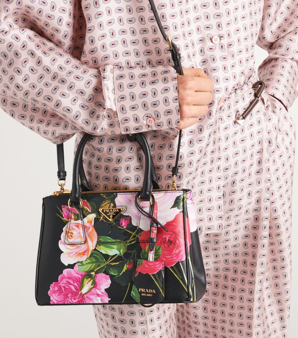 Prada Prada Saffiano Leather Floral Galleria Bag