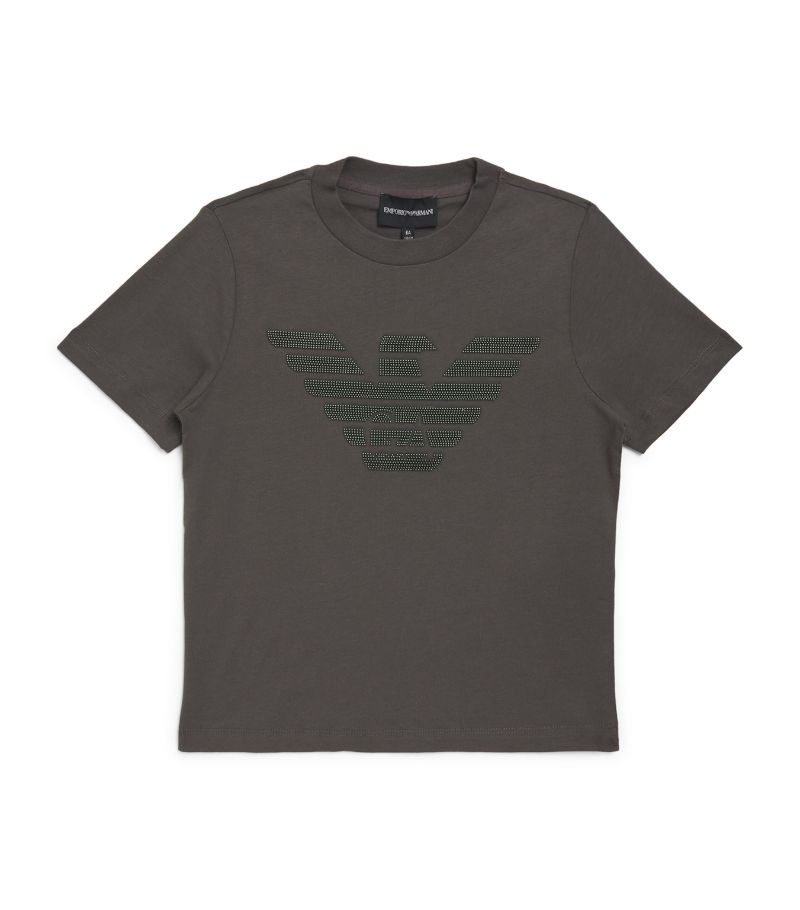 Emporio Armani Kids Emporio Armani Kids Cotton Embellished-Eagle T-Shirt (14-16 Years)