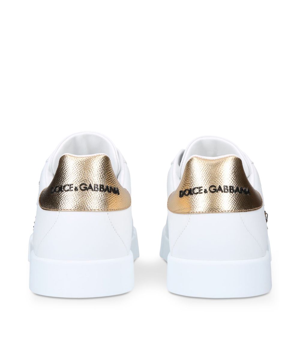 Dolce & Gabbana Dolce & Gabbana Leather Portofino Crown Sneakers