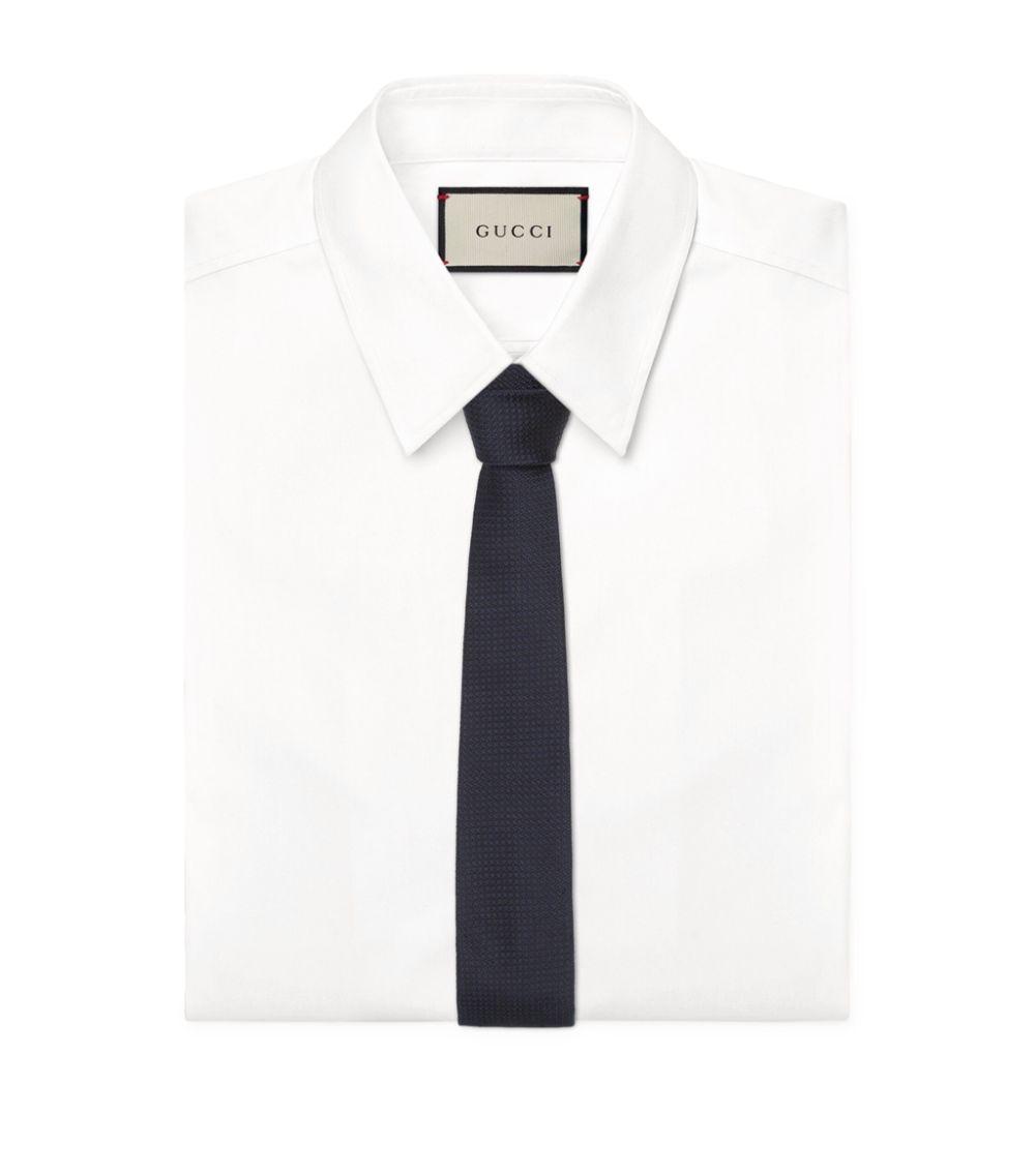 Gucci Gucci Silk Bee Web Stripe Tie