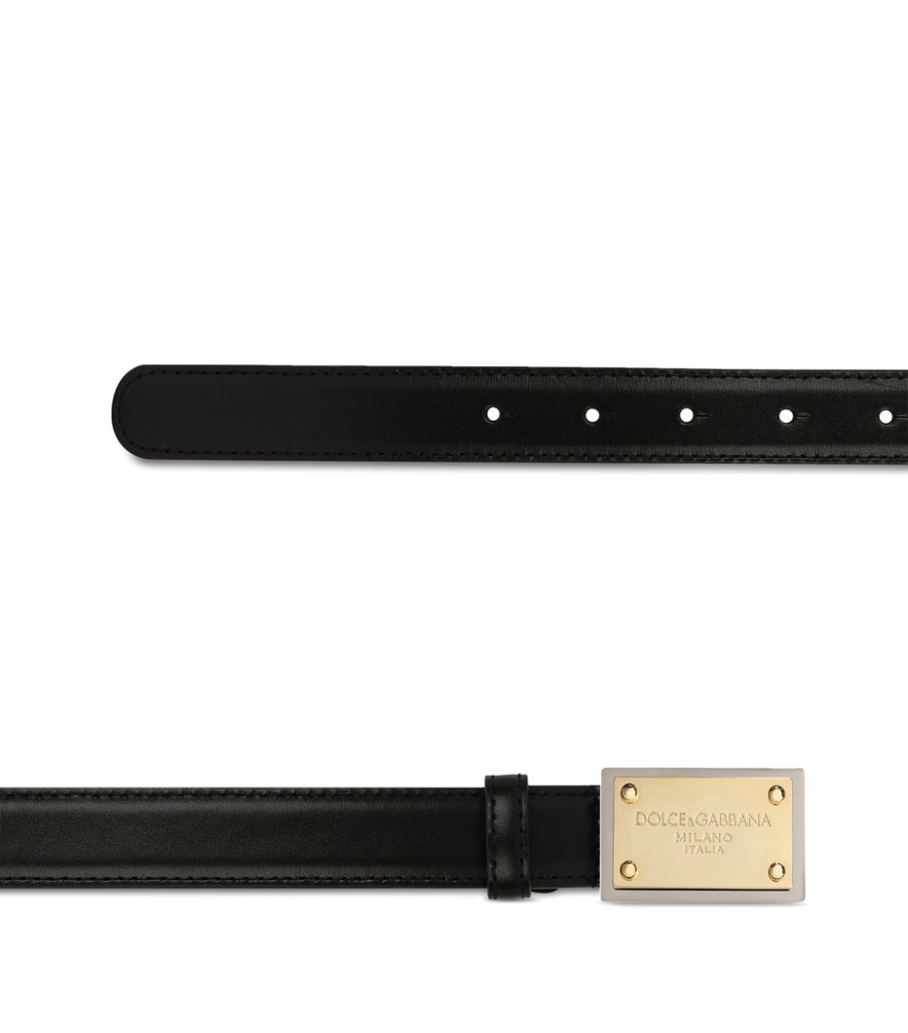 Dolce & Gabbana Dolce & Gabbana Thin Leather Dg Buckle Belt