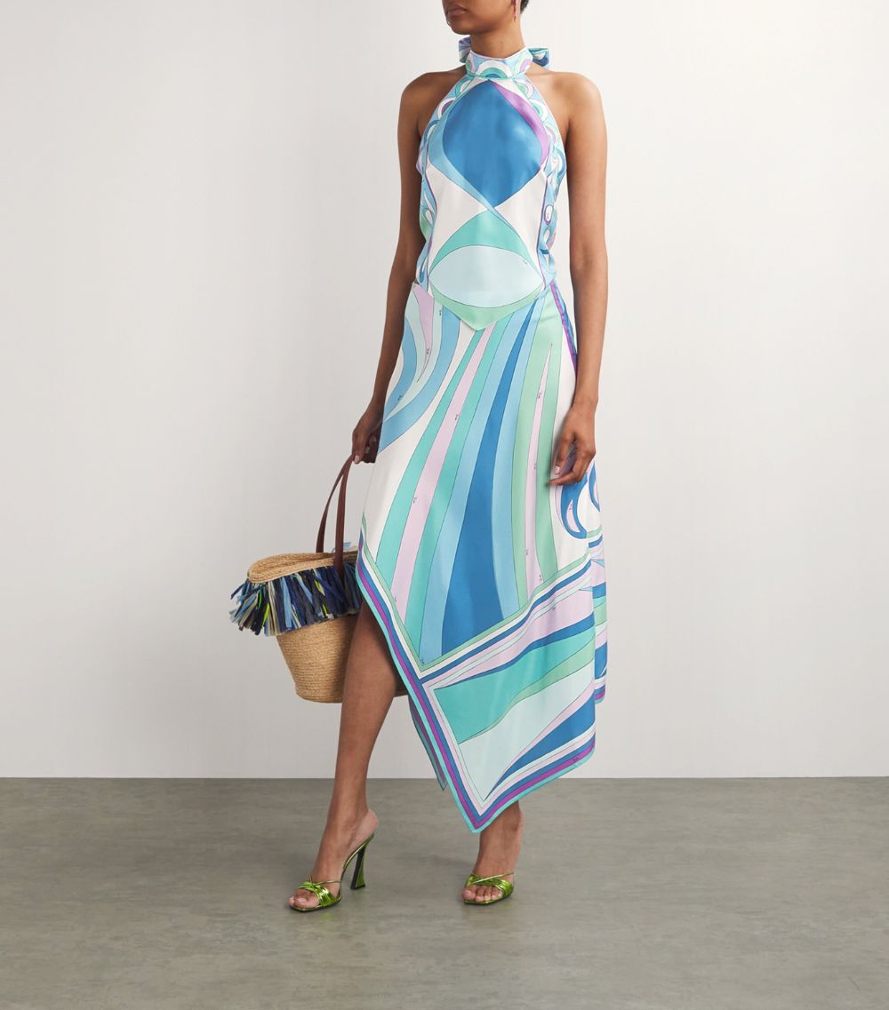 Emilio Pucci Pucci Silk Asymmetric High-Neck Dress