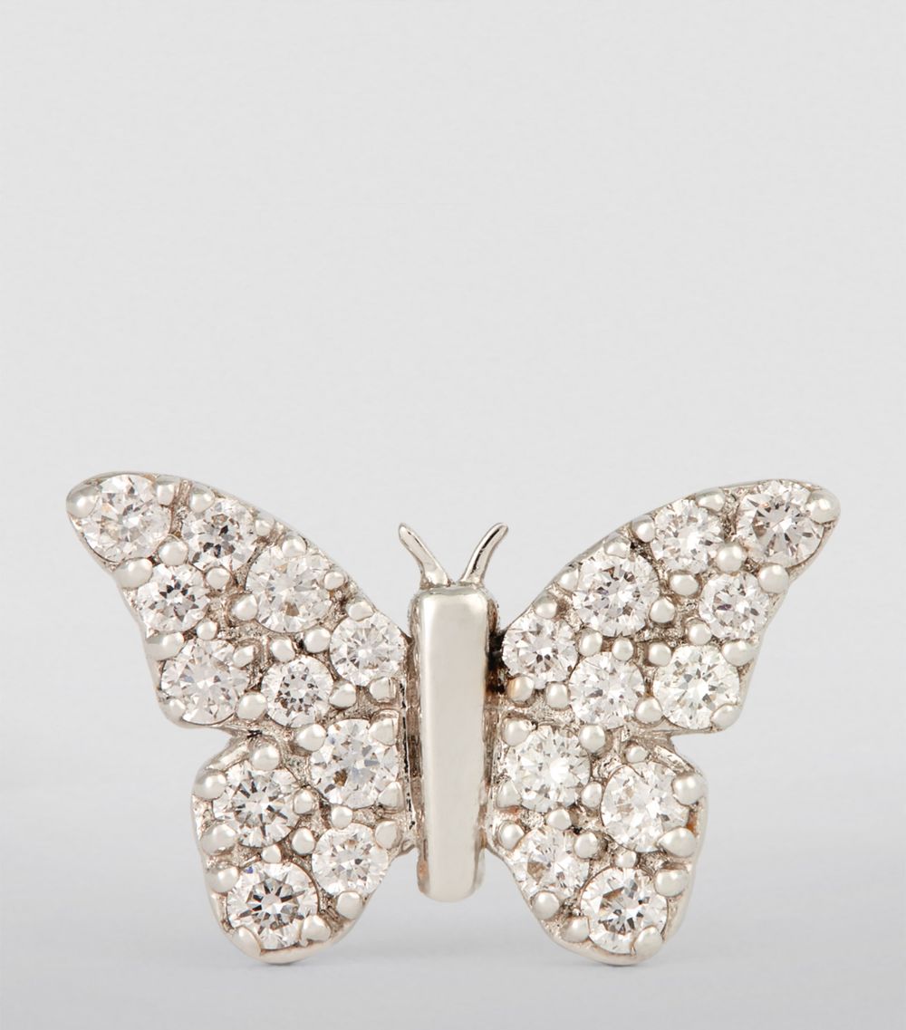 Robinson Pelham Robinson Pelham White Gold And Diamond Butterfly Single Earring