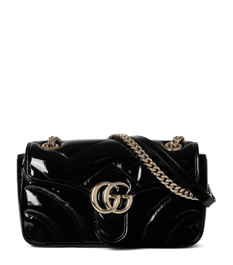 Gucci Gucci Small Patent Leather Gg Marmont Shoulder Bag