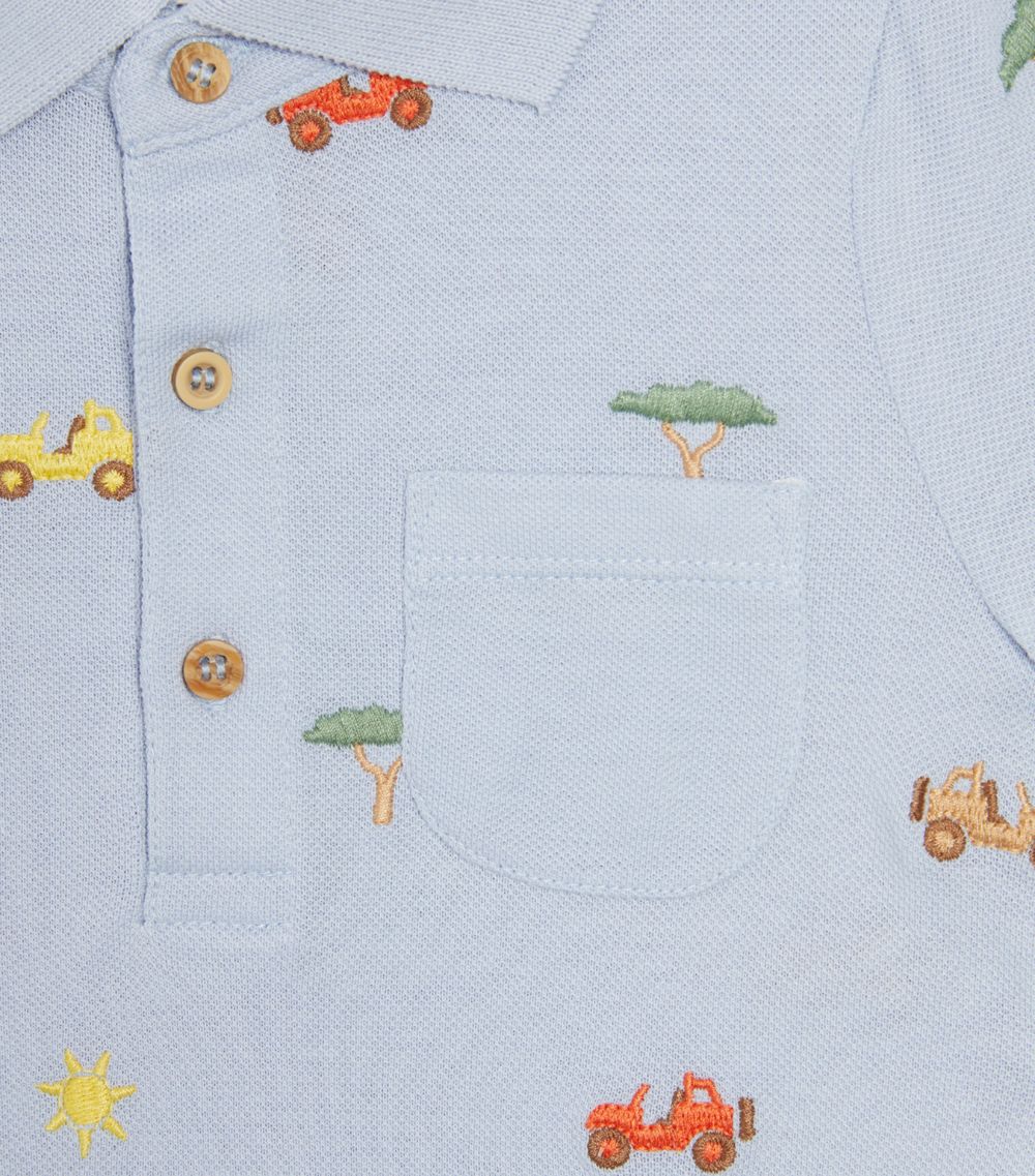 Purebaby Purebaby Embroidered Tractor Playsuit (0-24 Months)