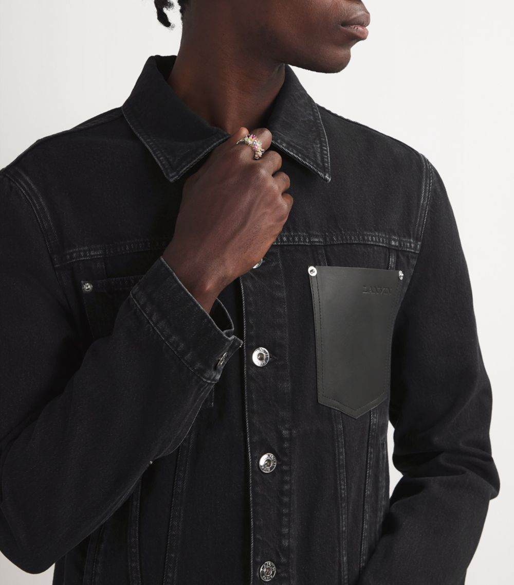 Lanvin Lanvin Leather-Patch Denim Jacket